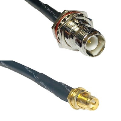 RFC240 RP-TNC FEMALE to RP-SMA FEMALE Coax RF Cable USA-Ship Lot