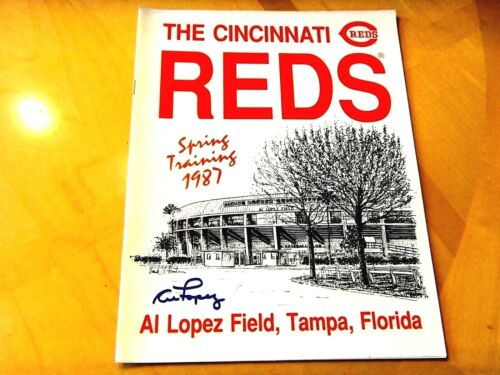 AL LOPEZ Signed 1987 Reds Al Lopez Field Baseball Program-Guaranteed Authentic - Picture 1 of 11