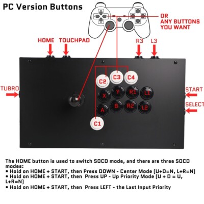 FightBox M8-CrossUP Arcade Joystick Game Controller for PC