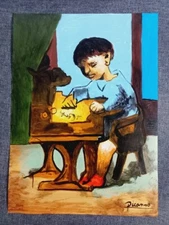 Pablo Picasso (Handmade) Drawing on antique paper Signed and Sealed size 32x23.5