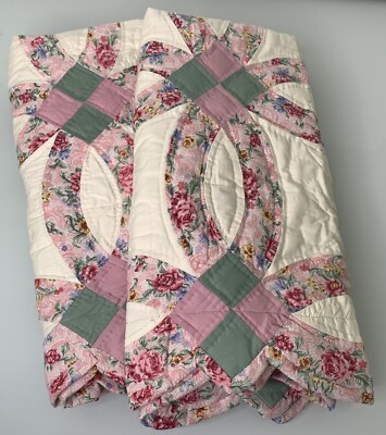 Set Of 2 Donna Sharp Quilted Floral Pillow Shams 2007 Signed Cottagecore