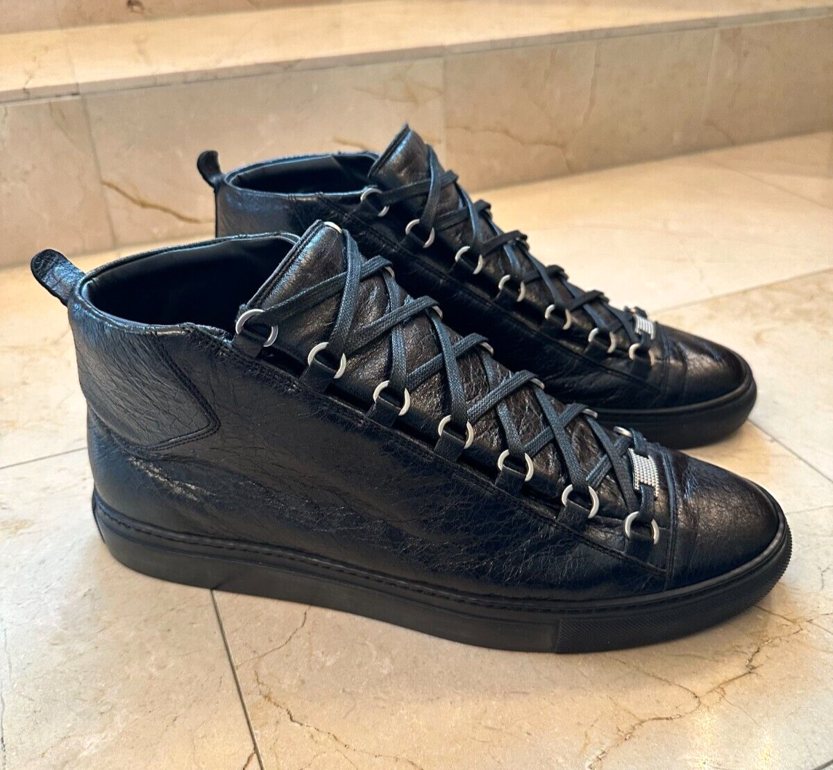 Balenciaga Arena High Top Sneakers - Black - Size 44 / 11 312715
