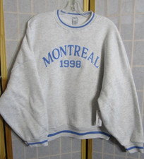 NWT Rue 21 Montreal 1998 Light Heather Gray Poly Long Sleeve Sweatshirt Womens L