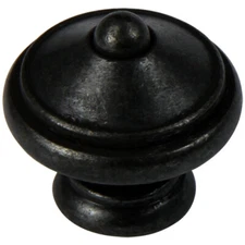 STG 1.18" Zinc Alloy Kitchen Cabinet Knob Handles w/ Screw, Black