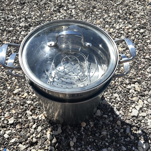 12 qt Stainless Stock Pot Double Strainer & Steamer Denmark Tools for Cooks eBay