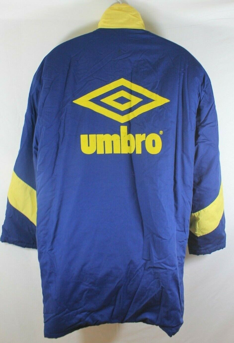 Vintage Umbro Parka Jacket Coat Navy Blue Yellow Big … Gem