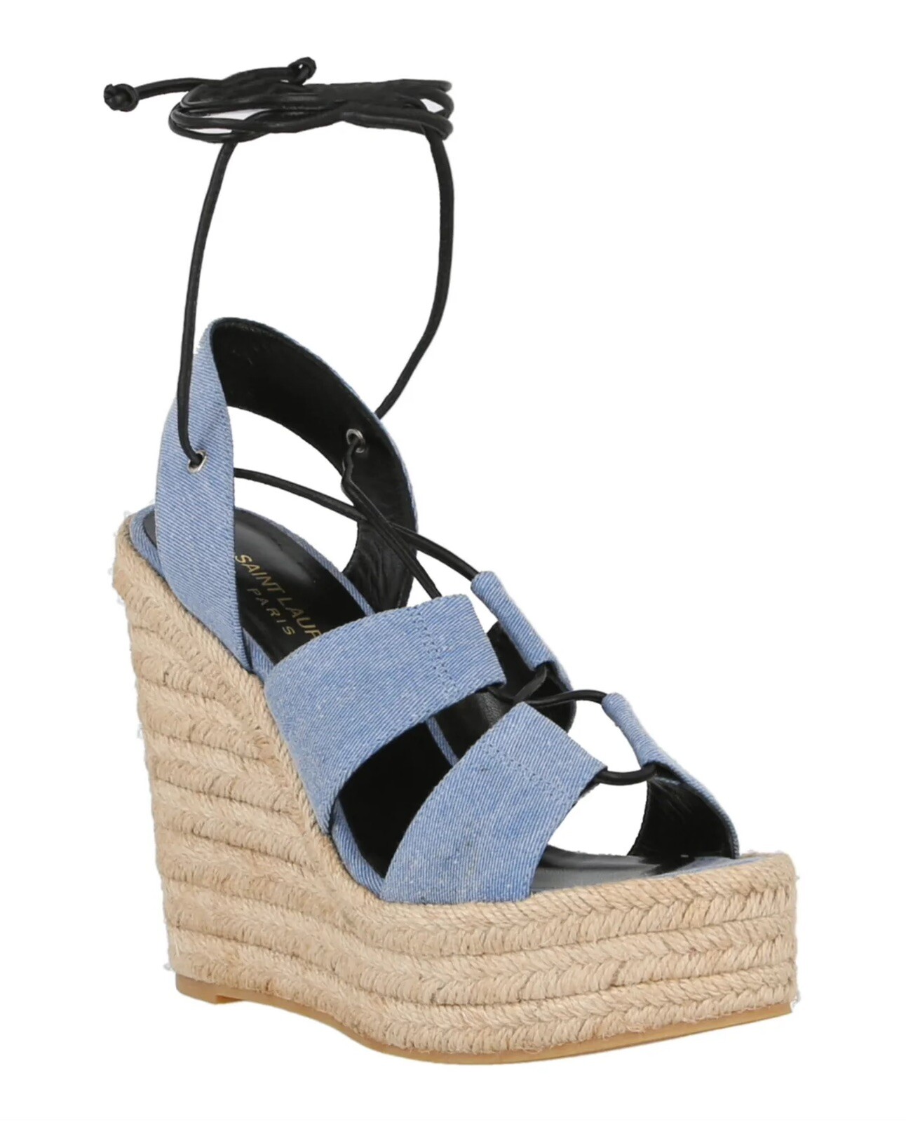 Sandali Saint Laurent YSL Espadrille Zeppe Denim Plateau Zeppe US 6 IT 36