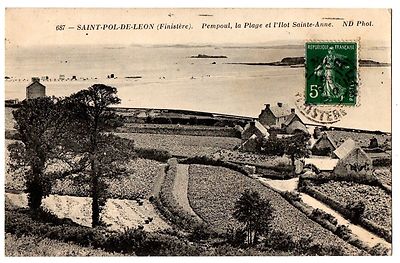 CPA 29 - SAINT POL DE LEON (Finistère) - 687. Pempoul, der Strand und die Heilige Insel