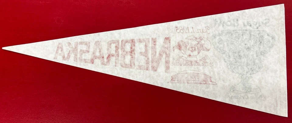 Jan. 1985 Sugar Bowl Nebraska FULL SIZE Felt Pennant NCAA Cornhuskers NOLA VTG! - Image 2 of 2