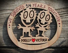 54th wedding anniversary gift personalized husband wife names 54 years together
