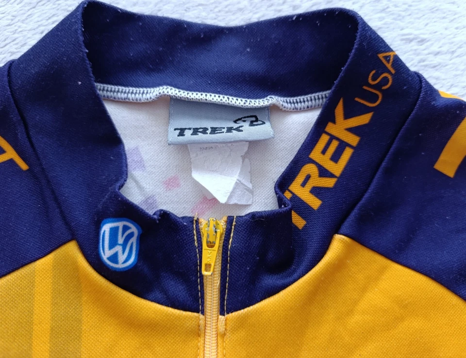 Camiseta Trek EUA Volkswagen Rock Shox masculina vintage 1993 amarela ciclismo tamanho G - Imagem 4 de 4