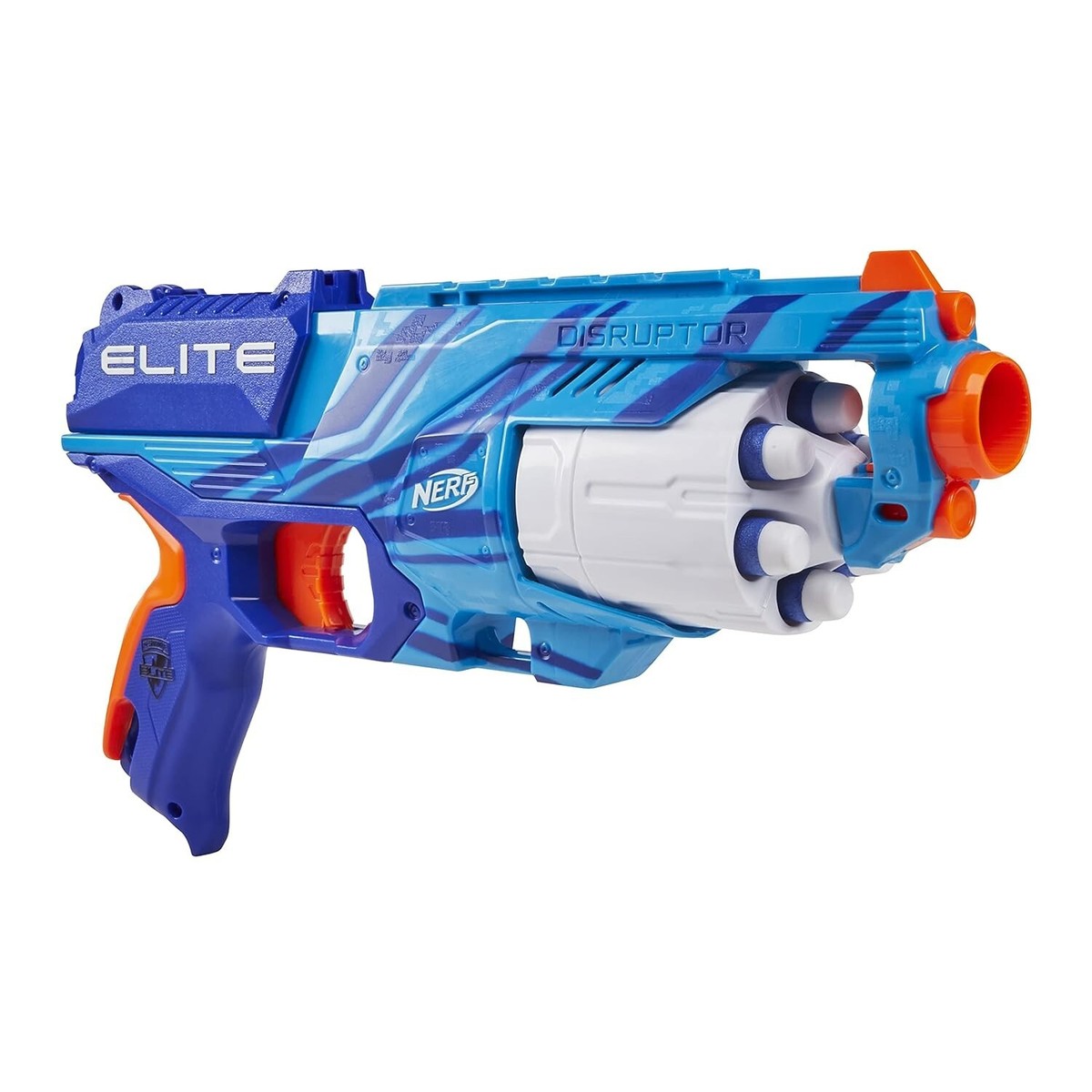 Nerf Elite Disruptor Blaster, 6-Dart Rotating Drum, 6 Nerf