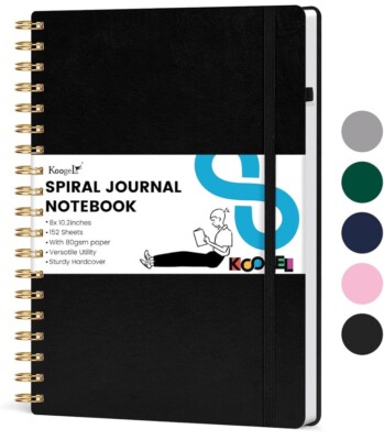  B5 Spiral Journal Notebook, Hardcover Notebook with 300 Numbered Pages Green
