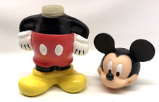 Vintage Disney Parks Mickey Mouse Drinking Sipper Cup Bottle Lid Figure 9.5 in.