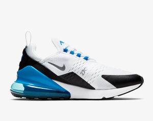 mens nike air max 270 white and blue