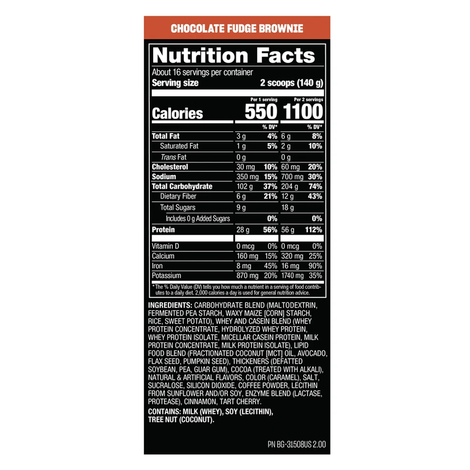 Mutant MASS Original Muscle Gainer, Maximum Growth, Be Massive or Be Forgotten - Image 2 of 4