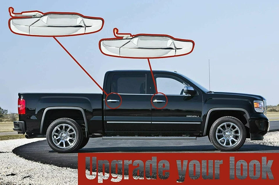 Juego de 4 manijas de puerta exterior exterior cromadas para camioneta Chevy 07-13 Foto 2 de 4