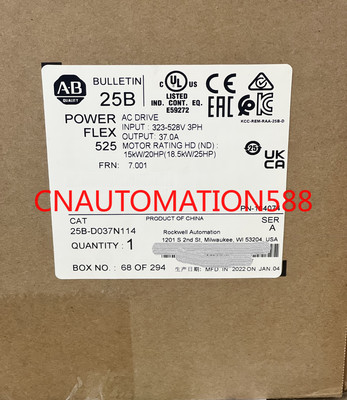 25B-D037N114 Allen Bradley ''Factory Sealed-2022'' Catalog 25B-D037N114 Ser A