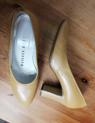 *Walter STEIGER*Damen High Heels Pumps*Beige*LEDER*Gr.35*HANDGEMACHT* wie NEU
