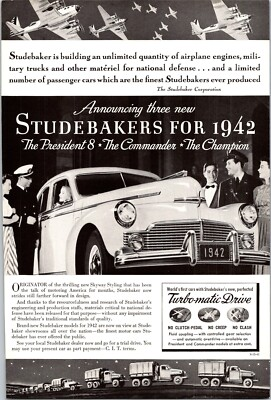 #ad PRINT AD 1941 1942 Studebaker President 8 Commander Champion 6.5 x 10 C $12.75