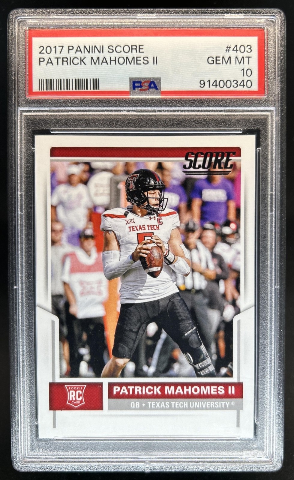 2017 Panini Score Patrick Mahomes II RC Rookie #403 PSA 10 GEM MINT