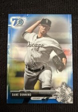 2017 Bowman Chrome Prospects Dane Dunning Blue Refractor 70th Anniversary