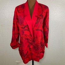 PRICE DROP Vintage G.W. Division of Graff Red Blazer Jacket Size 10 Polyester