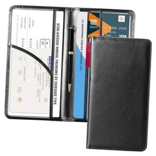 Car Registration and Insurance Holder - Vehicle Glove Box Car L-Cowhide Black