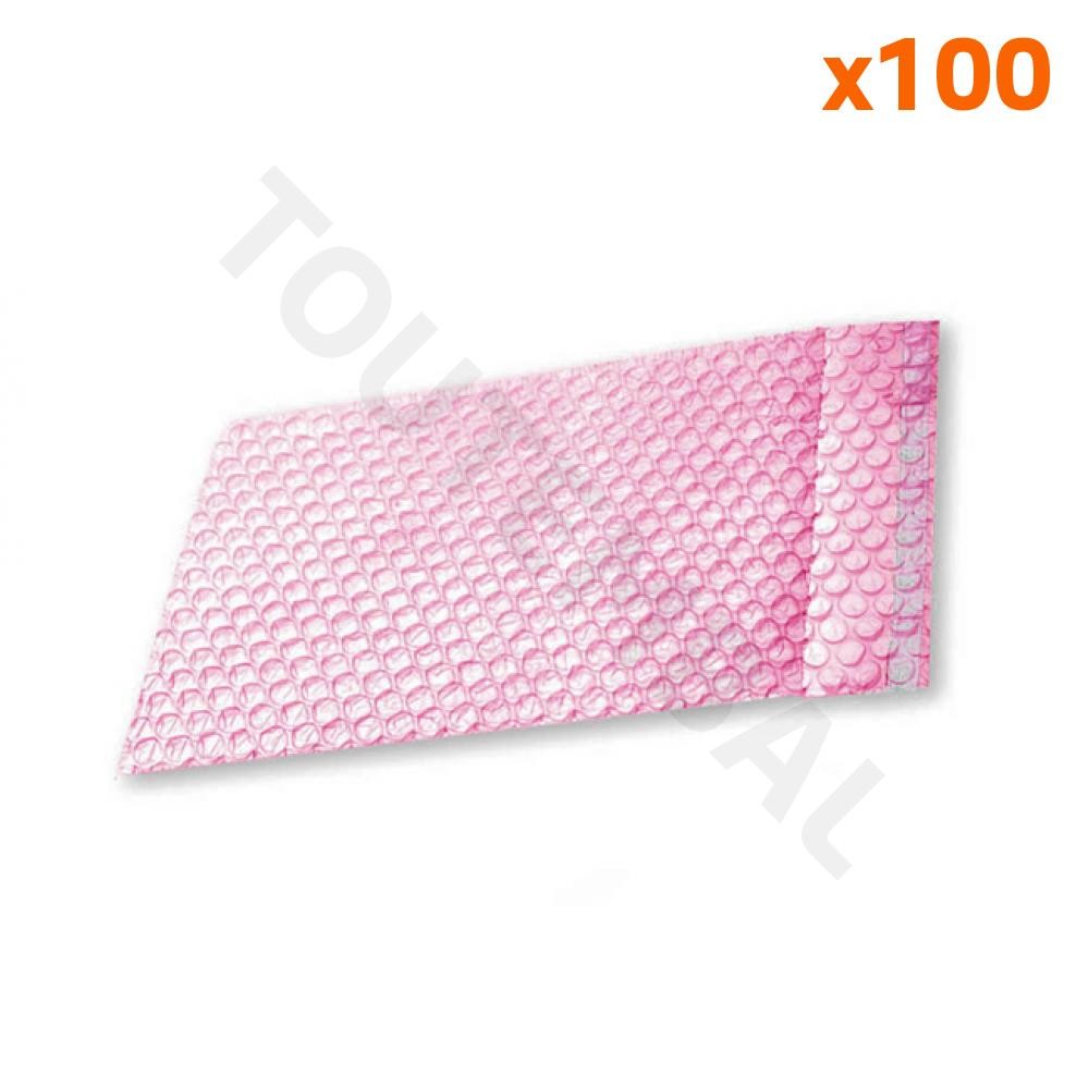 Sachet bulles antistatique 100x165 mm emballage protection ESD avec ruban adhésif pack 100