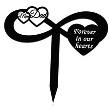 Memorial Stakes Grave Cemetery Decorations Metal Dad and Mom Grave Markers