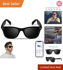Lightweight AI Translation Sunglasses with Music Player & Video Recording, Black