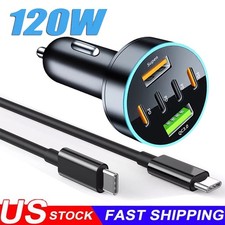 MAX 100W Fast Car Charger Socket Adapter For iPhone 16 15 Pro Max Samsung Google