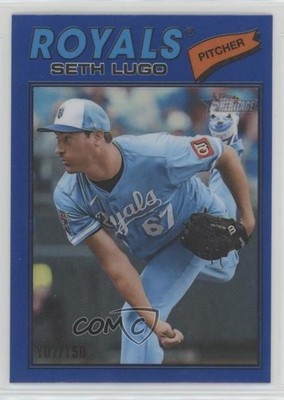 2026 Topps Heritage Chrome Blue Refractor 107/150 Seth Lugo #192 1ts0