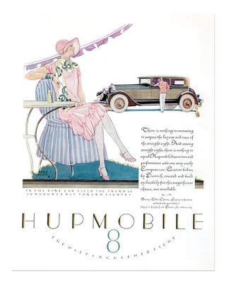 Vintage Hupmobile Poster Wandbild - Elegante Oldtimer Deko