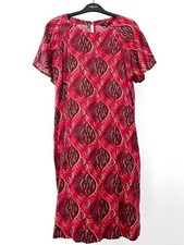 BNWOT Next Pure Linen Dress size 16, Red, Short Sleeve, Length 37"