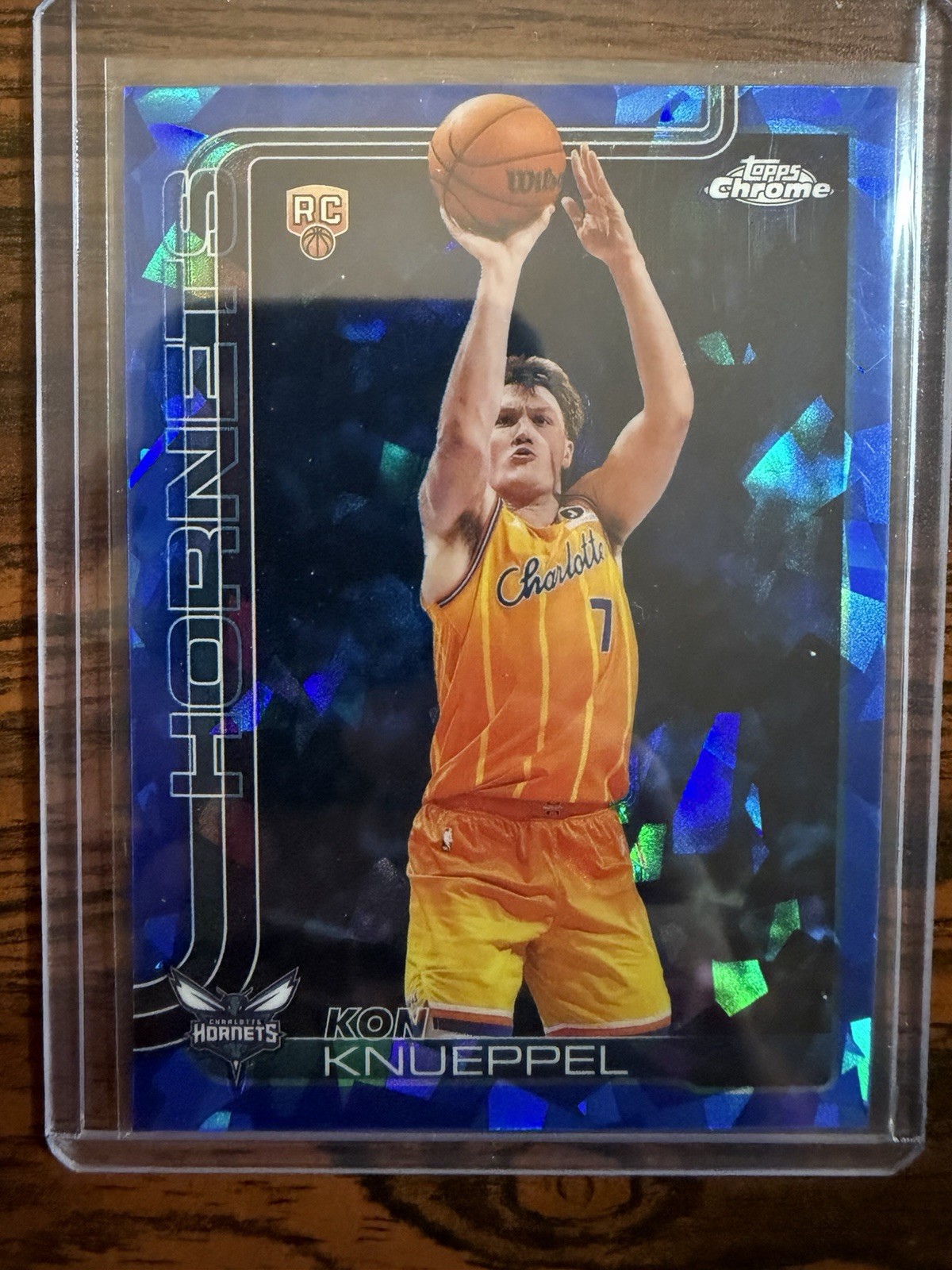 2025-26 Topps Chrome Update Kon Knueppel #154 Sapphire Refractor Rookie RC