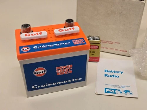 "NICE" VINTAGE GULF OIL (GULF CRUISEMASTER CAR BATTERY RADIO) w/NR! L@@K!!