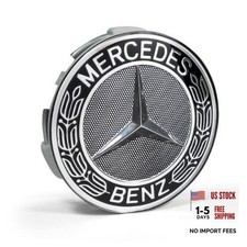 Mercedes-Benz Black Classic Logo Wheel Center Cap, Genuine MB Parts