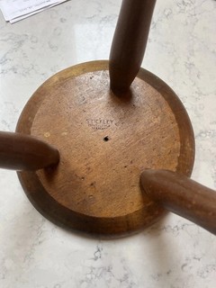 Antique Primitive Original Leopold Stickley Milking wood stool Syracuse NY 3 Leg