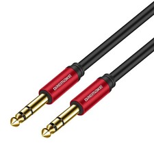 DREMAKE Jack 6.35mm Male-Male Stereo Audio Instrument Patch 15FT/4.5M, Red