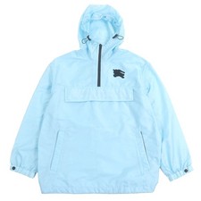 Pristine BURBERRY hoodie Horse logo rubber patch pullover anorak Light blue