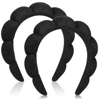 StirnbäNder Frottee Schwarz Puffy Make-Up HaarbäNder Zum Waschen Des Gesichts