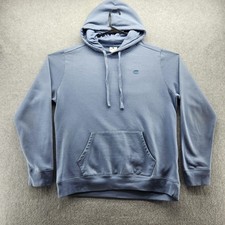 Champion Hoodie Mens Large Blue Pullover Fleece Logo Sweatshirt Pocket