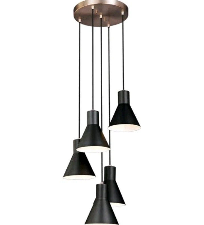 Pingente de iluminação gaivota marinha cetim bronze, 5 luzes RP602 - Imagem 2 de 2