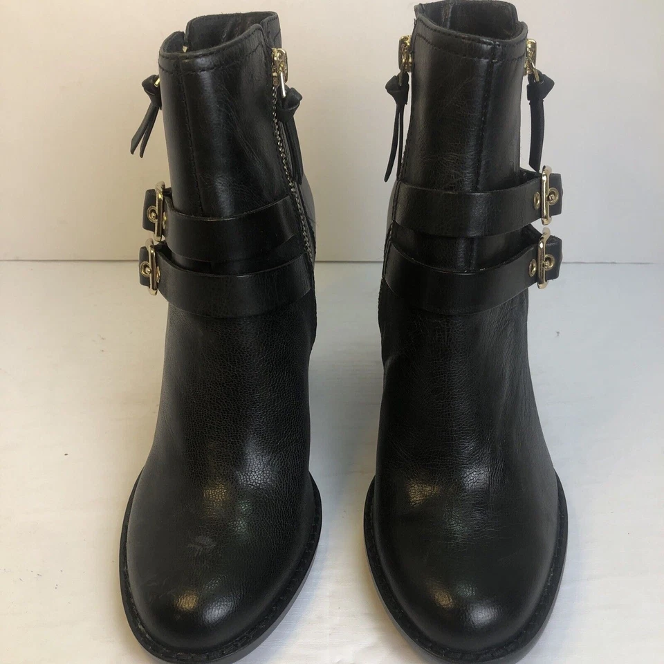 Botas para mujer talla 5 1/2 tacón alto bloque cremallera hebilla al tobillo borla G.I.L.I. Foto 2 de 4