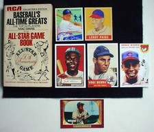 Baseball’s All Time Greats Book + Aaron Banks Robinson Satchel REPRINT Cards