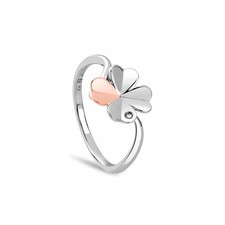 Clogau Welsh Silver & 9ct Rose Gold Pob Lwc Ring Size L New Wales Sterling 925