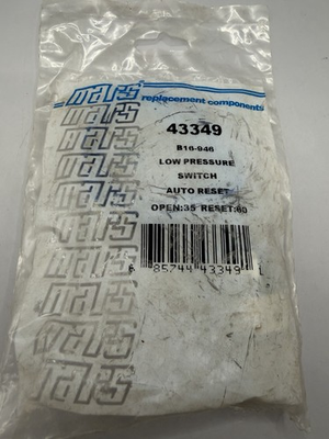 #ad MARS 43349 Low Pressure Switch Auto Reset B16 946 $25.00