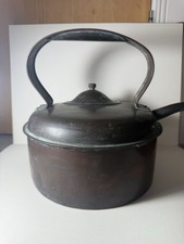 Vintage Copper Kettle Rustic Farmhouse Teapot with Lid & Handle antique 