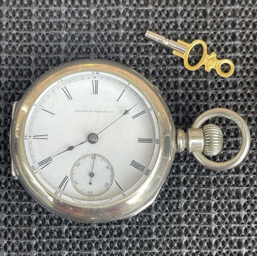 Antique Illinois Gr Currier Key Wind Pocket Watch 13j 18s Sidewinder Dueber Runs